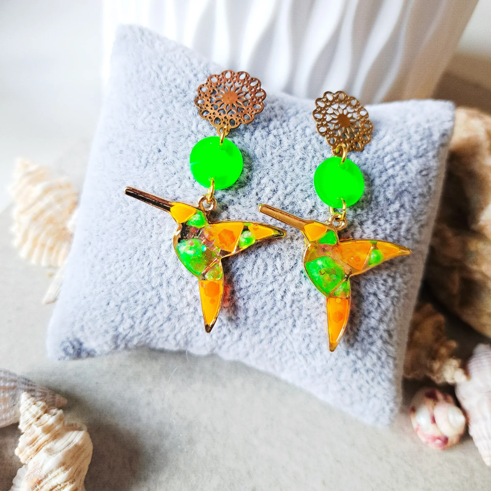 Boucles d'oreilles "envolée tropicale"