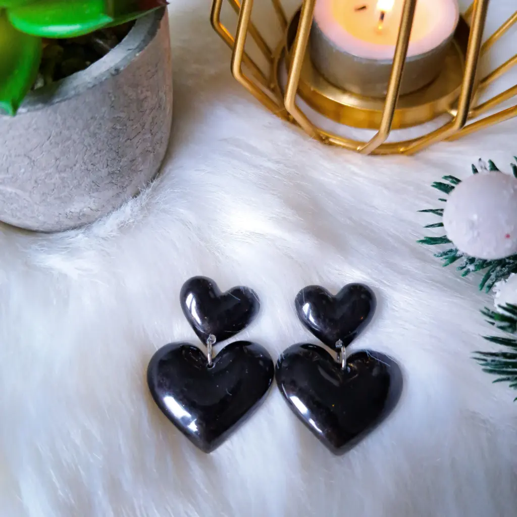 Boucles d'oreilles " Black love "  