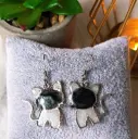 Boucles d'oreilles " Nacre féline "   