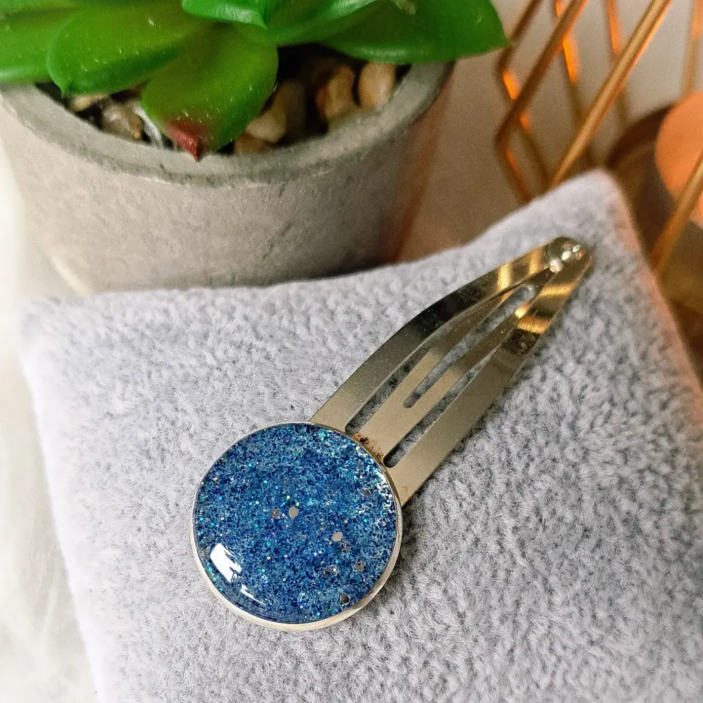 Barette  à cheveux " Cristal d'hiver "