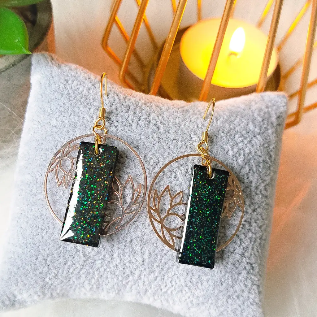 Boucles d'oreilles " Lotus étincelant" 