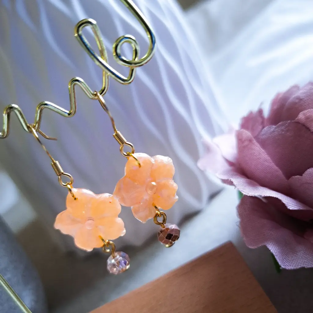Boucles d'oreilles " Zélia peach "