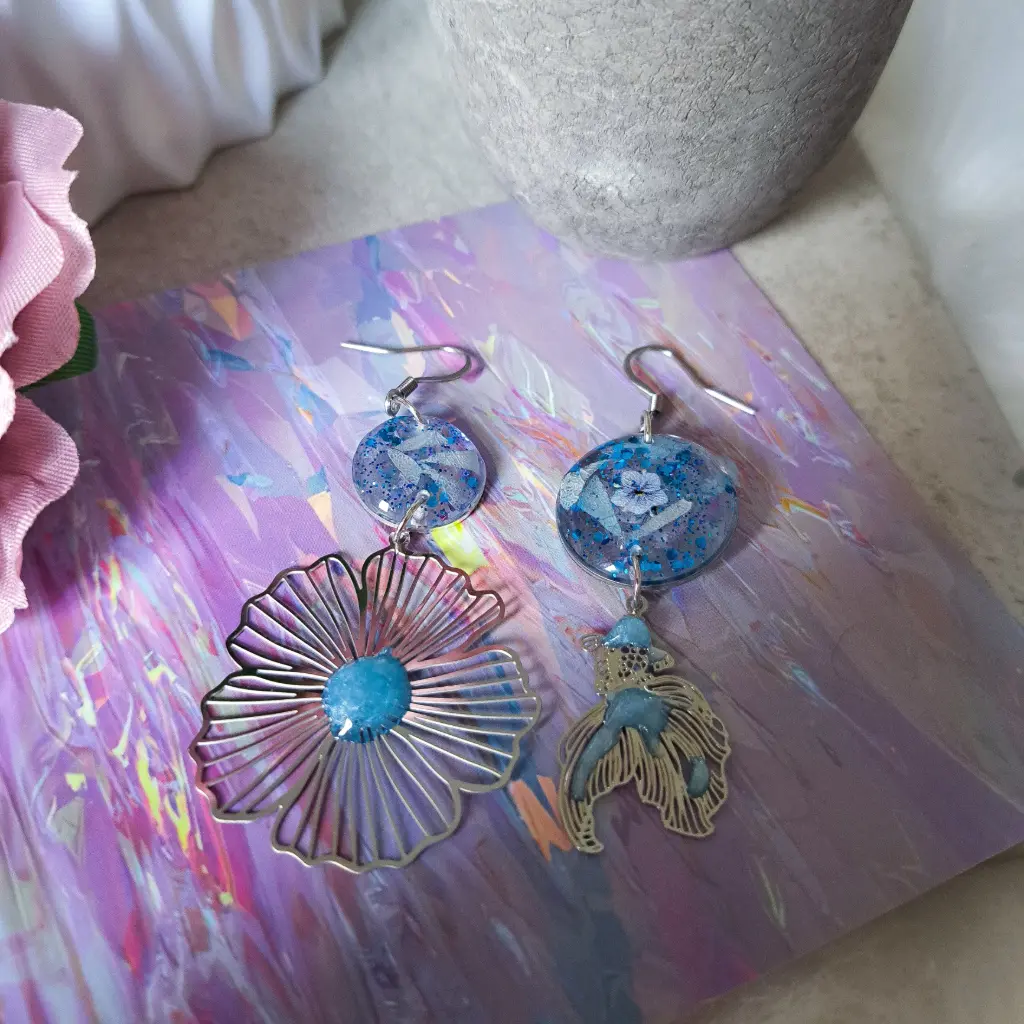 Boucles d'oreilles " Amara azur  "    