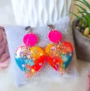 Boucles d'oreilles " Coeur océan"
