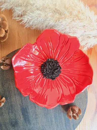 Coupelle en argile " coquelicot "