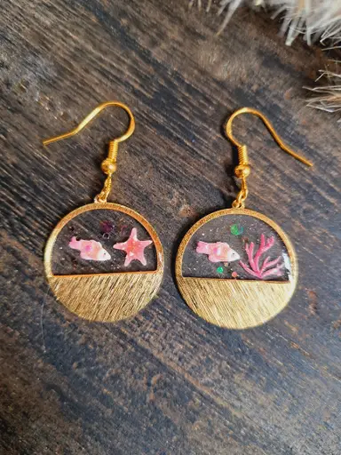 Puces d'oreilles " Coralia"