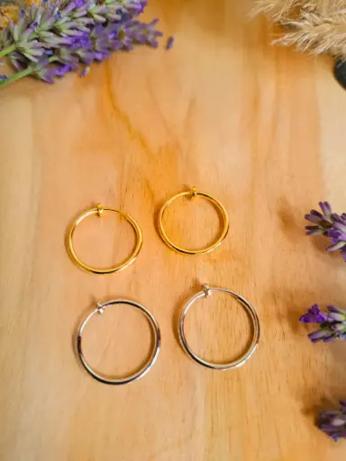 Créoles clips " Tehani" pour oreilles non percées