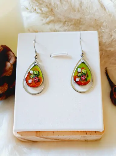 Boucles d'oreilles " Jolie coccinelle"
