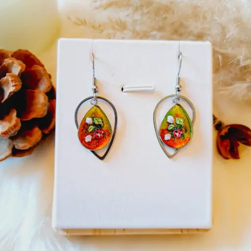 Boucles d'oreilles " Jolie coccinelle" 