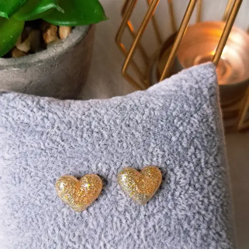 Boucles d'oreilles "Amour et paillettes "  