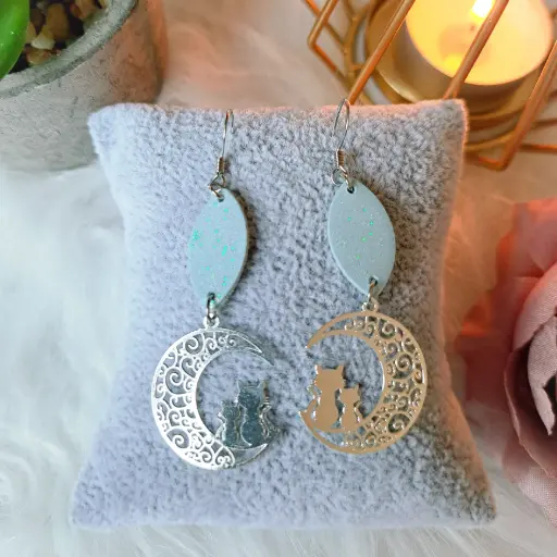 Boucles d'oreilles " Clair de lune "  