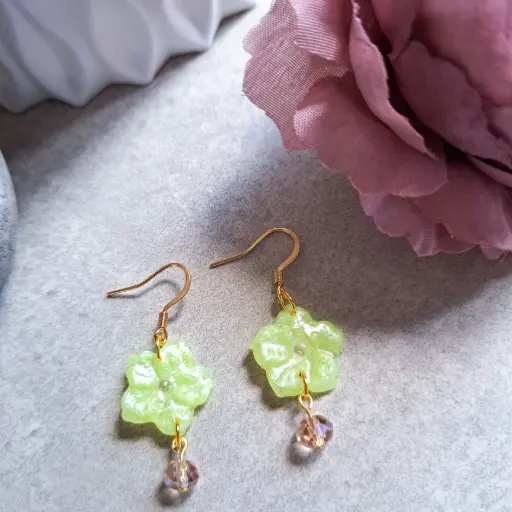 Boucles d'oreilles " Zélia jaune "   