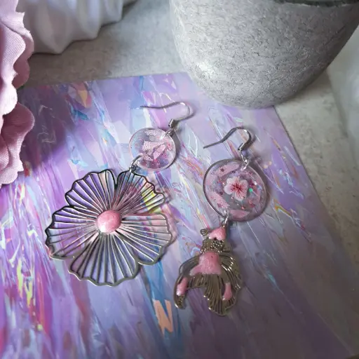 Boucles d'oreilles " Amara rose "  